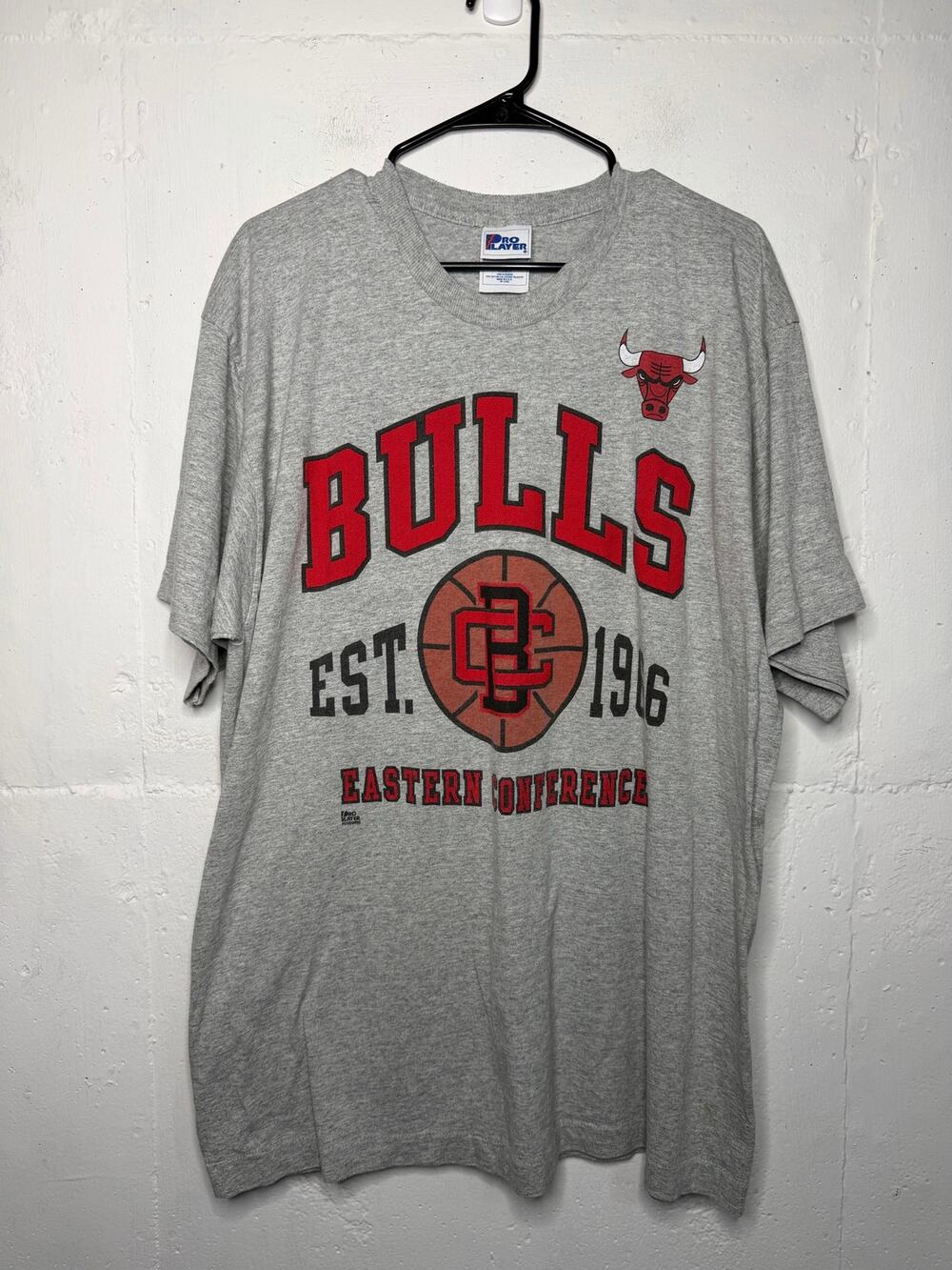 Vintage PRO PLAYER Chicago Bulls XL T Shirt Gray Unisex Men Womens